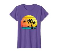 Sunset Coconut Palm Trees Summer Vibes Retro Tropical Summer T-Shirt