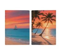 Sunset Coconut Tree Passport Holder for Travel Passport Wallet Cover Travel Document Organizer Credit Card Holder Passport Cover