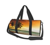 Sunset Coconut Trees On The Beach Print Travel Duffel Bag, Foldable Gym Bag Overnight Weekend Bags for Women, Large Holdall Bag Cabin Bag for Sports and Travel