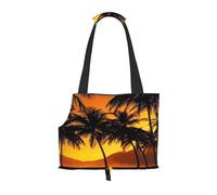 Sunset Coconut Trees Printed Pet Tote Bag -Travel Pet Puppy Dog Carrier Backpack Tote Shoulder Bag For Subway/Shopping/Hiking/Traveling