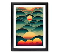 Sunset Collage Framed Print | A2 Black Framed Wall Art | Ready to Hang | Modern Landscape Picture | Living Room Bedroom Lounge Office