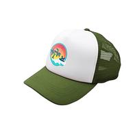 Sunset Collection, PupLid Trucker Hats for Humans Stylish Sun Protection Human Hat to Match and Twin with Your Dog (Green Surfer Dog)