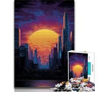 Sunset Colorful Landscape Jigsaw Puzzles for Teenagers 1000 Jigsaws,Challenging To Complete But Fun And Humorous Unique Home Decor And Gifts 50x75cm