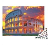 Sunset Colosseum 1000 Piece Jigsaw Puzzle for Adults Thick Paper Brain Training Educational Rome Landmark Puzzle Wall Art Decor Gift 70x50cm/1000pcs