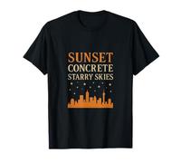 Sunset Concrete Starry Skies City Pride Chalkboard Font T-Shirt