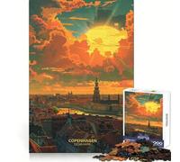 Sunset Copenhagen Denmark Jigsaw Puzzles 1000 Piece for Teenagers Wise Think Toy Peaceful Fun Tight Cut 38x52cm