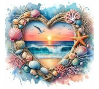 Sunset Cross Stitch Kit 11CT 40x40cm Embroidery Cloth with Threads &