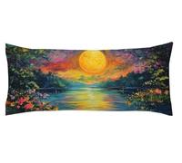 Sunset Cushion Covers 45x140cm Lake Pillow Cases, Comfortable Pregnancy Body Pillow, Decorative Pillows Cushions, Ultra Soft Support for Pregnancy & Back Pain Relief, For Washable Case Kl-503
