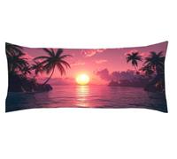 Sunset Cushion Covers 55x160cm Lake Pillow Cases, Comfortable Pregnancy Body Pillow, Decorative Pillows Cushions, Ultra Soft Support for Pregnancy & Back Pain Relief, For Washable Case Kl-505