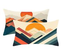 Sunset Cushion Covers 70x90cm Landscape Cushions 70 x 90 Pillow Cases Set of 2 Decorative Pillows with Invisible Zipper,Linen Breathable,Durable Fade-Resistant,Autumn Bed Decor Living Room Sofa,710-j