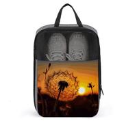 Sunset Dandelion Shoe Bag Travel Shoe Organizer Water-Resistant Shoe Pouch with Zipper Sneaker Dust Bag, gray, One Size, Modern
