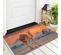 Sunset Desert Camels Doormats Inside Washable Non-slip 90 x 150 cm Egyptian Scenery Door Mat Indoor Outdoor Dirt Resist Entrance Mat Rug Low Profile Floor Mats for Front Door Kitchen Bedroom
