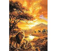Sunset Diamond Art Animal Diamond Painting Kits for Adults Beginners, 5D DIY Paint by Numbers for Adults, Square Drill Dimond Painting with Accessories, Room Decor, Gifts for Women 16x20 inch H-97