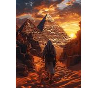 Sunset Diamond Art Kits Adults, 5D Diamond Painting Egypt, DIY Full Drill Cross Stitch Embroidery Crystal Art Kits, Crafts for Adults, Paintings for Home Wall Decor, Gifts for Women 36x48 inch 3-6606