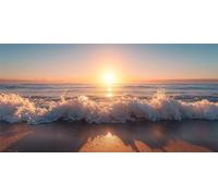 Sunset Diamond Art Kits Adults,5D Diamond Painting Waves 2026 Design New,Round Full Drill Crystal Art Kit,DIY Cross Stitch Painting Set for Gifts and Christmas Living Home Room Decor 40 x 80 cm Z-887