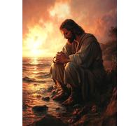 Sunset Diamond Art Kits Adults, 5D Full Drill Diamond Painting Man 10x15 cm DIY Crystal Art Cross Stitch Embroidery Pictures Crafts Gem Sequin Canvas Paintings for Home Wall Decor Gift for Women H-272