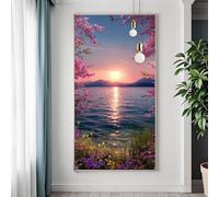Sunset Diamond Art Kits Adults, Large Diamond Painting Ocean Crystal Art Kits, DIY 5D Full Square Crystal Embroidery Cross Stitch Paint by Numbers for Adults Home Decor, Gifts for Women 90x180 cm S-8