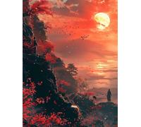 Sunset Diamond Art Kits Adults, Warrior 5D Diamond Painting for Beginners, DIY Cross Stitch Kits for Adults, Full Drill Rhinestone Gem Art Crafts, Room Decor and Wall Decor Gifts 24x28in 7-9219