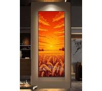 Sunset Diamond Art Kits for Adults/Beginner, 50 X 20 cm Large Dimond Picture Art for Wall Decor, Farm Diamond Painting Kit for Kids, DIY 5D Diamond Painting Embroidery Cross Stitch for Room Decor