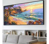 Sunset Diamond Art Kits for Adults Sea View Large Diamond Painting Kit 24x48in, DIY Full Crystal Art Painting Kits Kids/Beginners, 5D Rhinestone Embroidery Cross Stitch Mosaic Crafts Picture, O-102Y