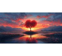 Sunset Diamond Art Tree Diamond Painting, 5D Full Square Drill Mosaic Gem/Crystal Art Cross Stitch Embroidery Kit, DIY Arts and Crafts for Adults, Christmas Decorations Home, Woman Gift 12x24 inch L-7