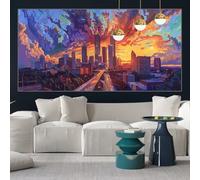 Sunset Diamond Painting Kits for Adults 27x59inch Diamond Art City Painting by Numbers for Children with Full Square Drill Accessories, Crystal Arts and Crafts Cross Stitch Pictures for Gifts y-w654