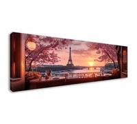 Sunset Diamond Painting Kits for Adults Iron Tower Large Diamond Art Kits for Beginners, 5D DIY Full Drill Crystal Art Painting, Rhinestone Embroidery Cross Stitch Home Decor Gifts 240x80 cm D0-93