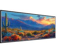 Sunset Diamond Painting Mountain Diamond Art Kits Adults, 5D DIY Large Full Drill Rhinestone Crystal Gem Art Cross Stitch Kits for Adults for Beginner Home Wall Decor, Gifts for Women 90x180cm P1-405