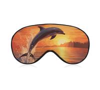 Sunset Dolphin Eye Mask Sleep Mask Eye Masks for Sleep Sleep Masks for Women Men Sleeping Mask Travel Eye Mask Sleep Mask Blackout Funny Sleep Mask Cute Sleep Mask