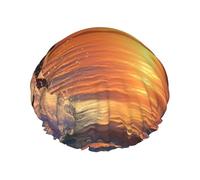 Sunset Dolphin Shower Cap Reusable Elastic Bath Caps Waterproof Bath Hair Hat for Women Men Spa Salon Large Shower Bonnet Double Layer Bathing Hair Cap for Long Hair, Braids