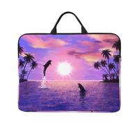 Sunset Dolphins, 14 Inch Laptop Sleeve, Notebook Bag Laptop Case Sleeve Briefcase with Handle