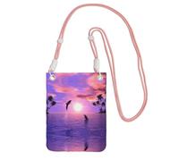 Sunset Dolphins Compact And Lightweight Printed Messenger Bag Is Suitable For Daily Travel, Commuting And Shopping