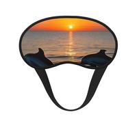 Sunset Dolphins Print Sleep Mask for Side Sleepers Cup-Shaped Blackout Eye Mask Shades Cover for Men and Women