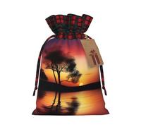 Sunset Dreams Holiday Printed Drawstring Pouch M For Festival Wrapping, Storage And Party Use