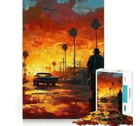 Sunset Drive Art Hard Jigsaw Puzzle for Adults 1000 Pieces Logic Toy Family Bond Precision Cut Warm Surprise 38x52cm