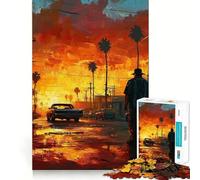 Sunset Drive Art Jigsaw Puzzle for Teenagers 1000 Pieces Brain Skill Home Activity Exact Edge Festive Gift 38x26cm