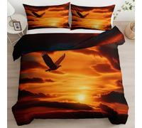 Sunset Dusk Duvet Cover Set Cot-bed Size, Animal Eagle Soft Microfiber 2 Piece Bedding Set with 1 Duvet Cover 120 x 150 cm & 1 Pillowcases - Bedroom Decor for Boys Girls
