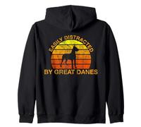 Sunset Easily Distracted By Great Danes Zip Hoodie
