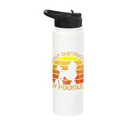 Sunset Easily Distracted By Poodles Stainless Steel Insulated Water Bottle