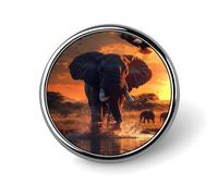 Sunset Elephant (1) Round Badge Cute Brooch Pins Button Badges for Backpack Jackets Hats Decor