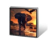 Sunset Elephant (1) Square Badge Cute Brooch Pins Button Badges for Backpack Jackets Hats Decor