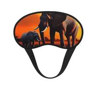 Sunset Elephant Blackout Sleep Mask - Soft Adjustable Eye Mask for Full Light Blocking, Deep Sleep, Travel & Relaxation