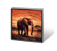 Sunset Elephant Suit Lapel Pin Fashion Lapel Pins for Men Women for Backpacks Funny Hat Brooch Pin Personalized Bag Lapels Badge Metal Novelty Buttons & Pins (Square)