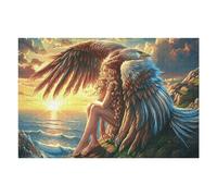 Sunset Flying Bald Eagle 1000 Piece Jigsaw Puzzle for Adults Teens Animal Pet Jigsaw Office Stress Buster Whimsical Design Thoughtful Birthday Present Creative Home 1000 PCS