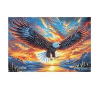 Sunset Flying Bald Eagle 1000 Piece Jigsaw Puzzle for All Ages Luminous Enchanted Beasts Birthday Party Activity Group Fun High Resolution Print Home Decor Entertainment 1000 PCS