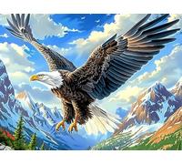 Sunset Flying Bald Eagle 1000-piece Jigsaw Puzzle Set Magical Cosmic Creatures For Adults Teens 14+ Logic Skill Indoor Game Family Game Night Summer Recycled Cardboard 1000 PCS/75x50cm