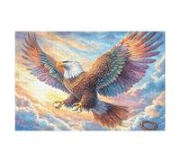 Sunset Flying Bald Eagle 1000 Pieces Set Classic Jigsaw Puzzle Splendid Celestial Critters Couple Puzzle Partners Mind Relaxation Wall Decor Easter New Year Premium Cardboard 1000 PCS