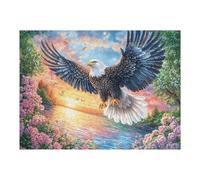 Sunset Flying Bald Eagle 500 Piece Jigsaw Puzzle for All Ages Idea Dad Hobby Smooth Edges Stress Relief Home Decor 500 PCS