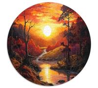 Sunset Forest 1000 Piece Jigsaw Puzzle Paper for Adults River View Jigsaw Puzzle Game Home Decor 1000pcs (67.5x67.5cm)