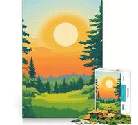 Sunset Forest Landscape 1000 Piece Jigsaw Puzzles for Adults Sharp Logic Toy Home Leisure Tight Cut Heartfelt Gift 38x52cm